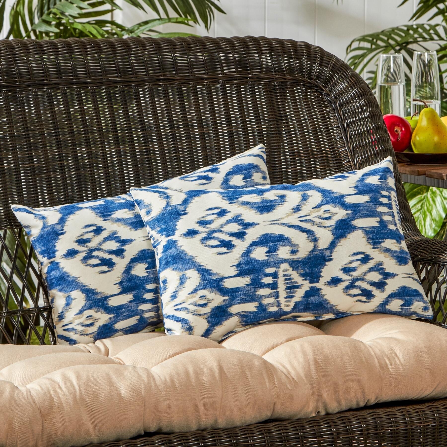 Coastal Ikat 19 x 12 in. Outdoor Rectangle Accent Pillow, Set of 2 Coastal Ikat 19 x 12 in. Outdoor Rectangle Accent Pillow, Set of 2