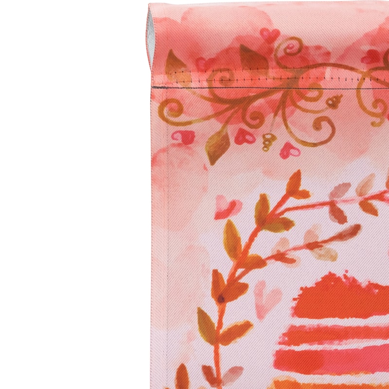 Watercolor Heart Valentine's Day Outdoor Garden Flag 18" x 12.5" - 18" x 12.5"