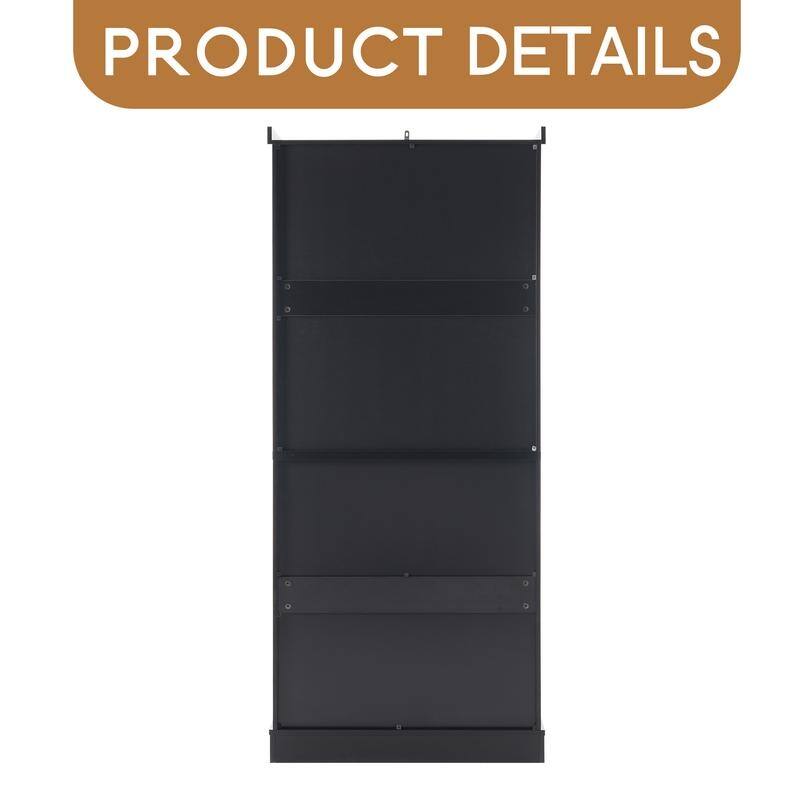 70.1" Modern High Freestanding Tall Bathroom Cabinet with 2 Adjustable Shelves, 3 Drawers, Soft Close Glass Doors