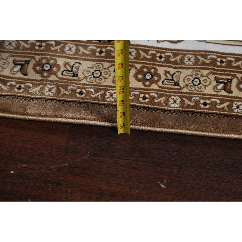 Brown Floral Traditional Tabriz Turkish Area Rug Oriental Carpet