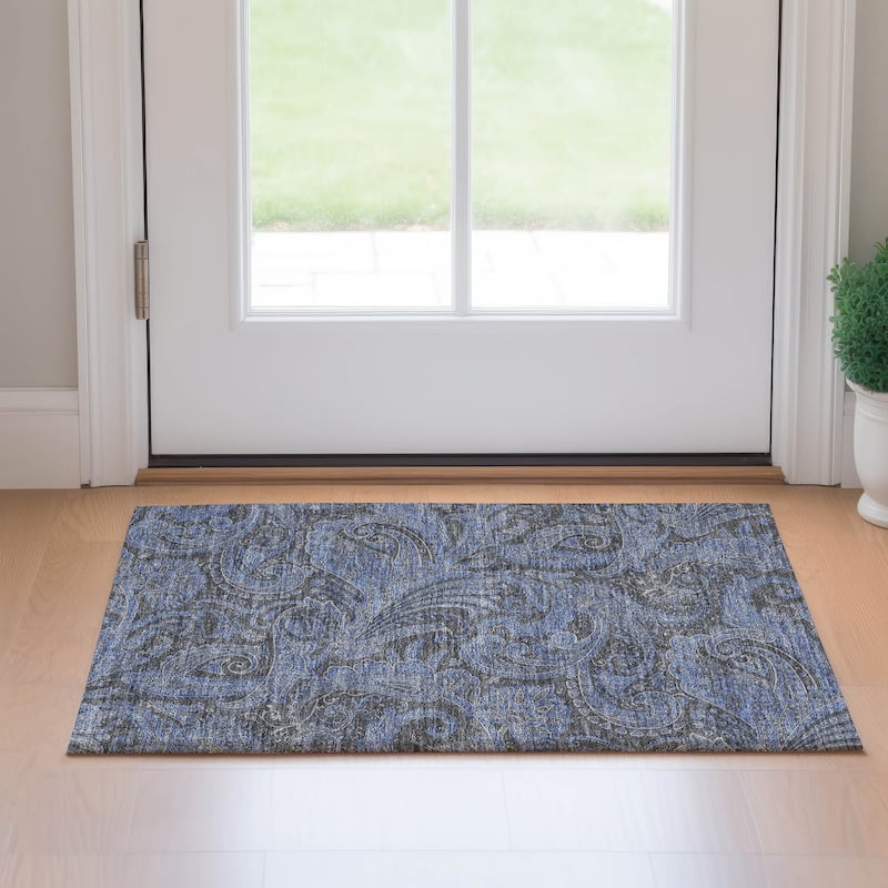 Premium Washable Super Soft Traditional Paisley Mayfield Rug - Charcoal - 1' 8" x 2' 6" - Rectangle