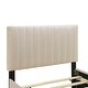 preview thumbnail 10 of 31, Twin Size Platform Bed with Trundle Bed, Velvet Upholstered Bed Frame with Headboard and Footboard No Box Spring Needed