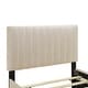 preview thumbnail 8 of 9, Twin Size Velvet Platform Bed with Pull-out Cord Twin Size Trundle, Upholstered Bed with Wooden Support Legs, Beige