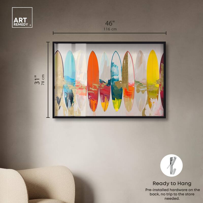 Surfboard Horizons II Shadowbox by Art Remedy