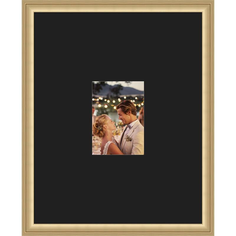 Florence Gold Framed Picture Frame, Photo Frame - 16x20 Matted Black 5x7 - Florence Gold