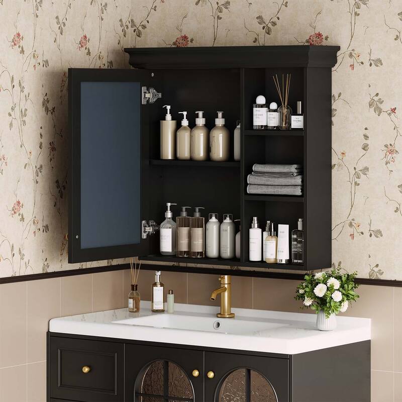 30'' x 28'' Wall-Mounted Bathroom Medicine Cabinet with Mirror,Durable Storage Organizer for Small Spaces