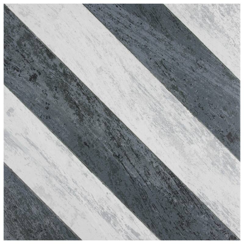 Merola Tile Cassis Sete Black 9-3/4" x 9-3/4" Porcelain Floor and Wall Tile - Case (16 Tiles)