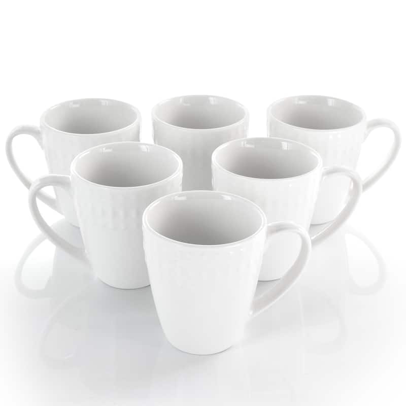 Elama Cara 6 Piece Porcelain Cup Set in White