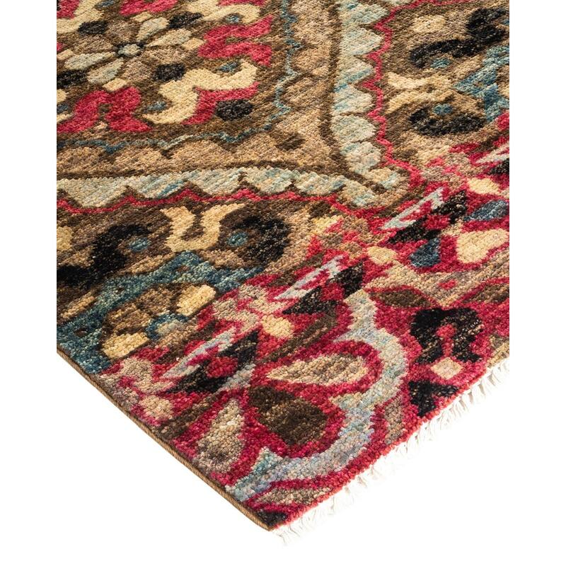 Overton Hand Knotted Wool Vintage Inspired Modern Contemporary Modern Multi Area Rug - 4' 0" x 6' 0"