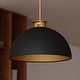 preview thumbnail 1 of 11, Devon 1L LED Compatible Mid-Century Modern Pendant Light Matte Black and Satin Brass - 15.75-in W x 15.5-in H x 15.75-in D