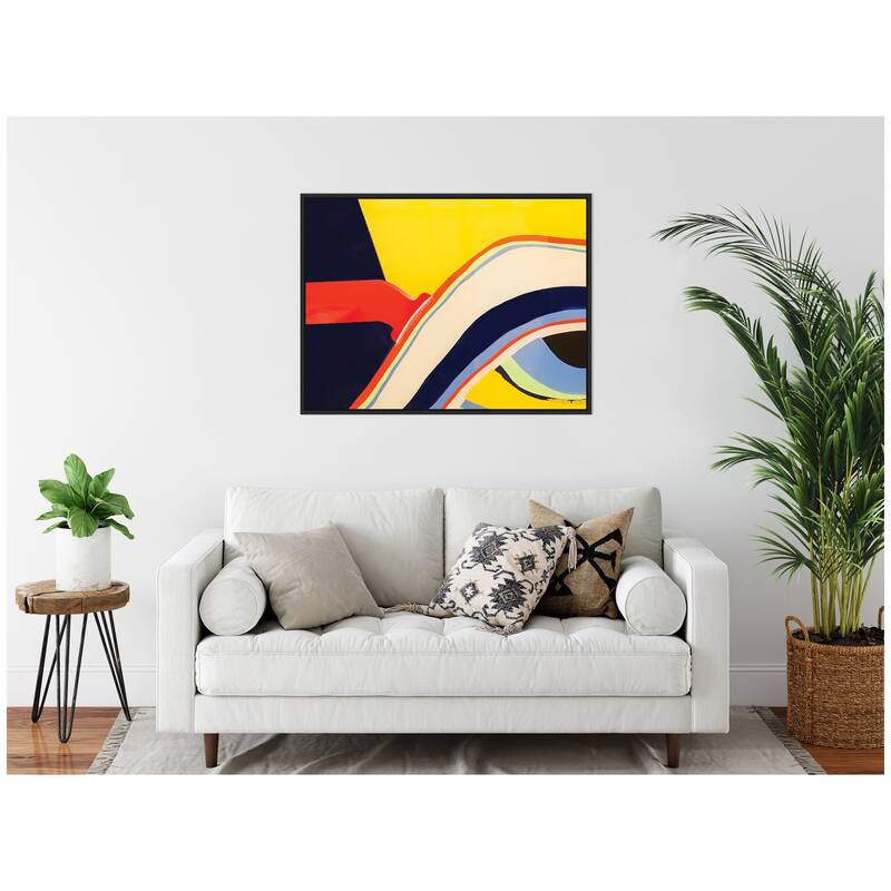 Kate and Laurel Sylvie Retro Bright Abstract True Color 1 Framed Canvas by Grant Mahr