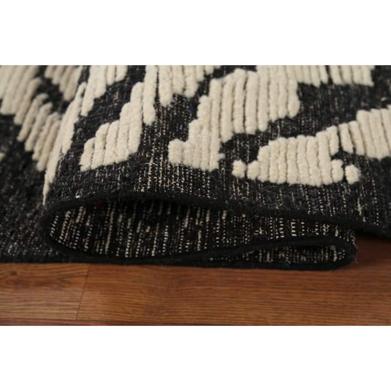 All-Over Abstract Moroccan Area Rug Handmade Wool Carpet - 9'1"x 12'0"