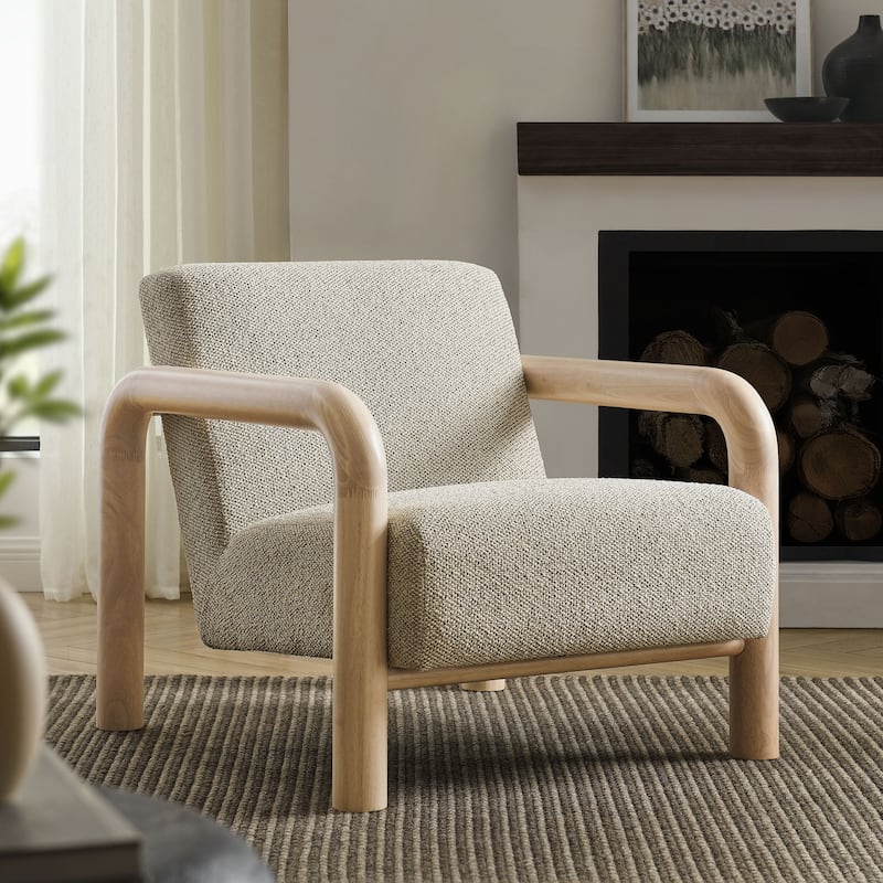 Sereno Boucle Accent Chair - Marble Oak