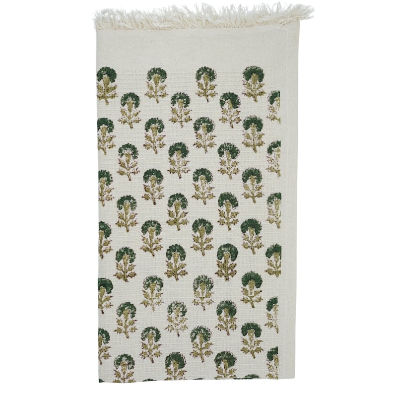 Fabdivine Handmade Floral Block Print Kitchen or Bath Room Hand Towels Home or Office Accent