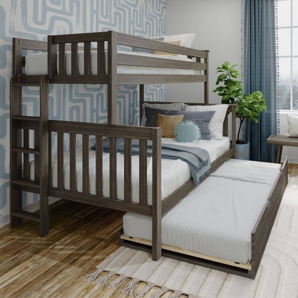 Max and Lily Twin over Full Bunk Bed with Ladder on End and Trundle