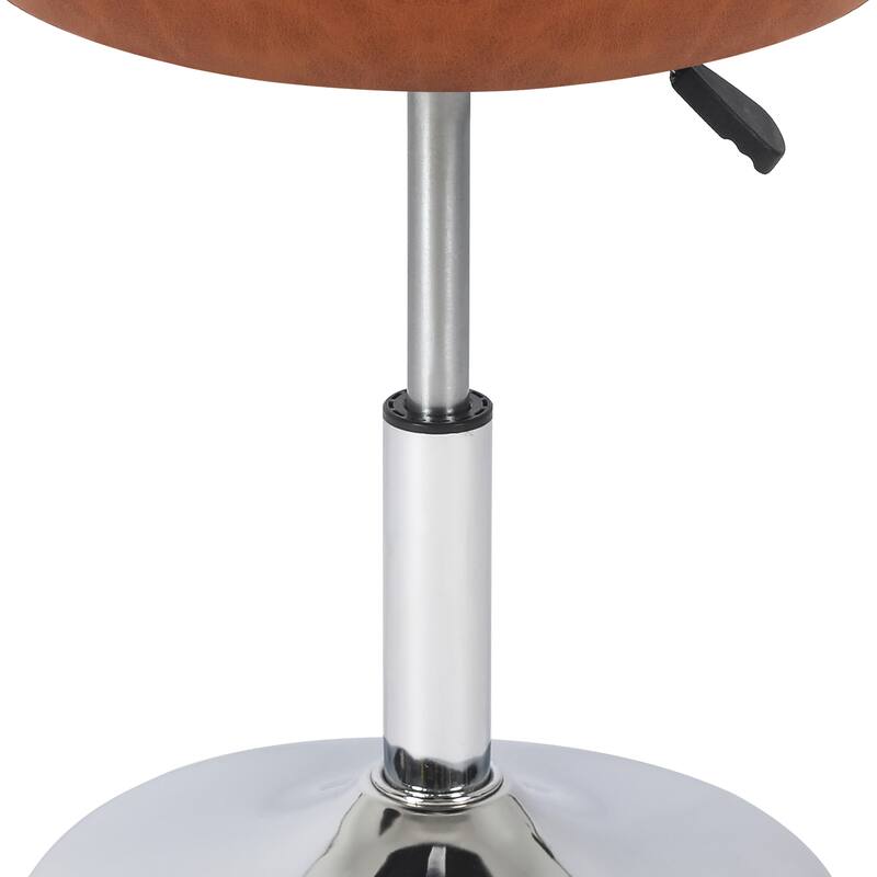 Adeco Makeup Vanity Stool Chair Round Ottoman Swivel Adjustable