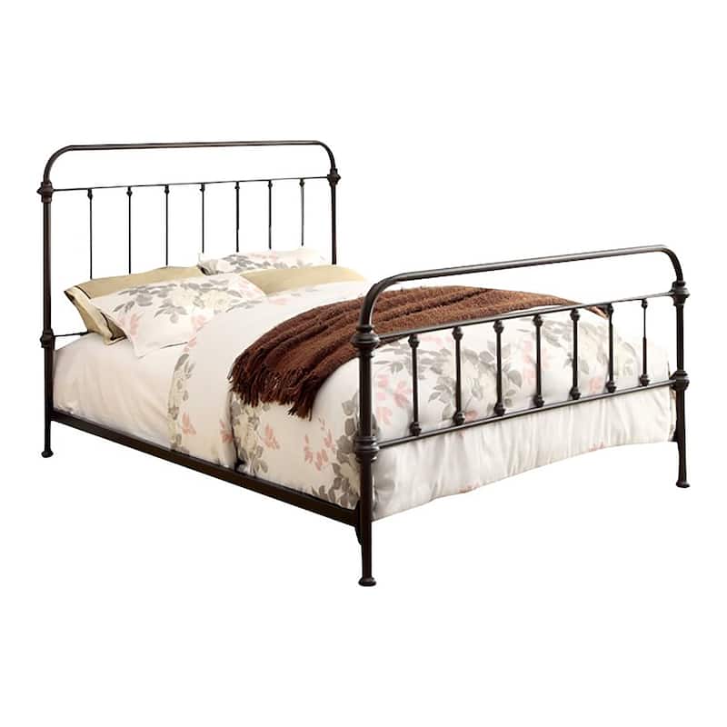 Norielle Rustic Metal Spindle Panel Bed by Furniture of America