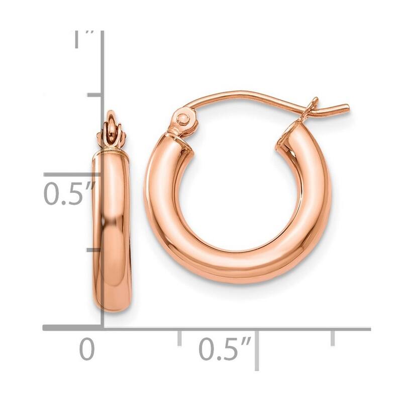 Curata 10k Yellow Gold 16x3mm Polished Classic Hoop Earrings