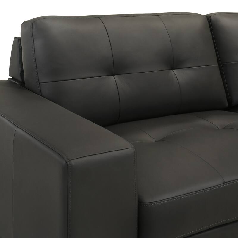 Faelin 79" Modern Sofa Loveseat, Top Grain Leather Couch with Removable Cushions