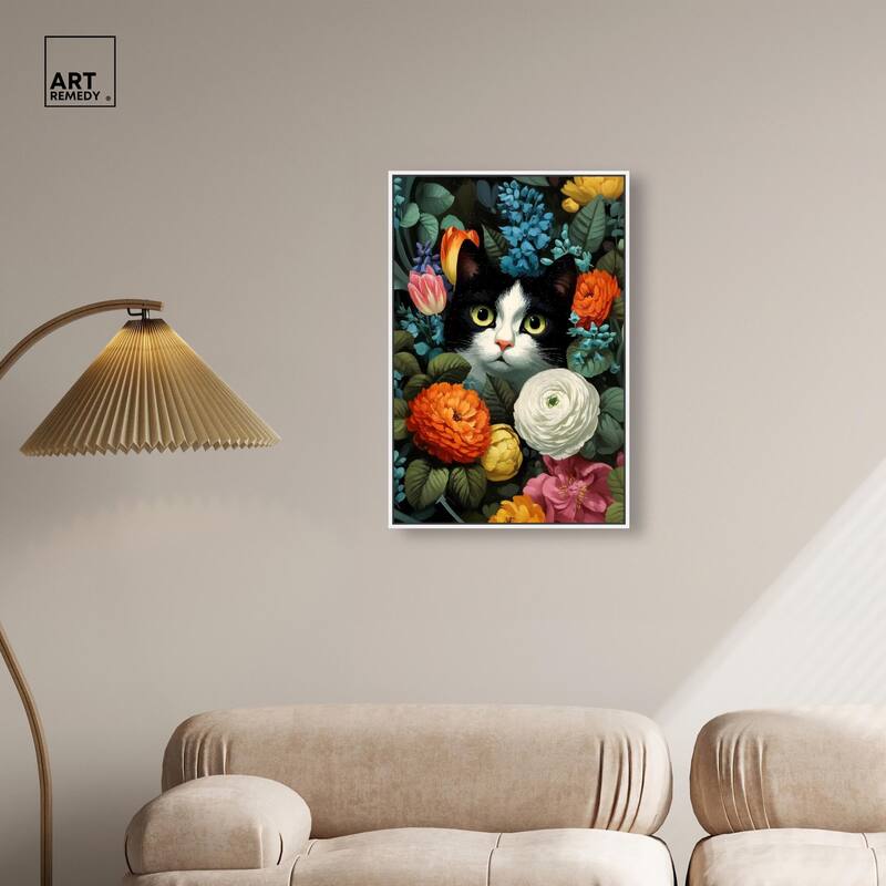 Secret Garden Cat Canvas by Art Remedy