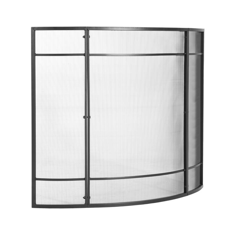 Christopher Knight Home - Regina Modern Iron Fireplace Screen with Curved Arc Design