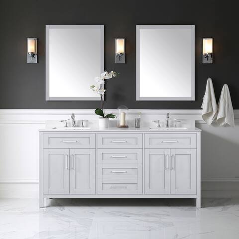 OVE Decors Tahoe III 72 in. Kit Double Bathroom Vanity in Dove Grey