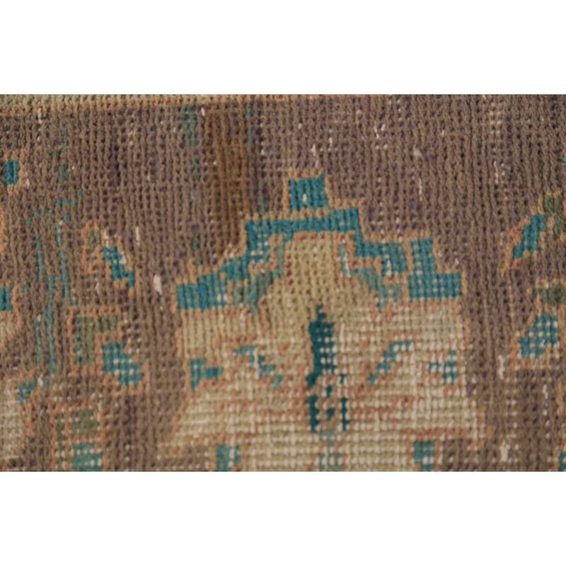 Handmade Orange Tabriz Persian Vintage Wool Carpet - 6'4" x 9'9"