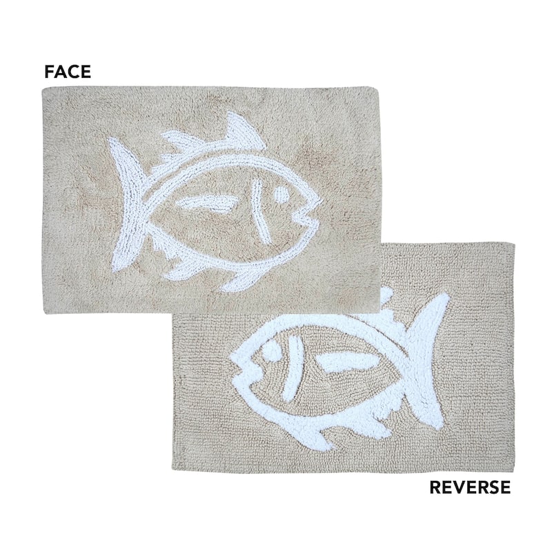 Southern Tide Skipjack Reversible Cotton Bath Rug - 17 x 24 - Sand