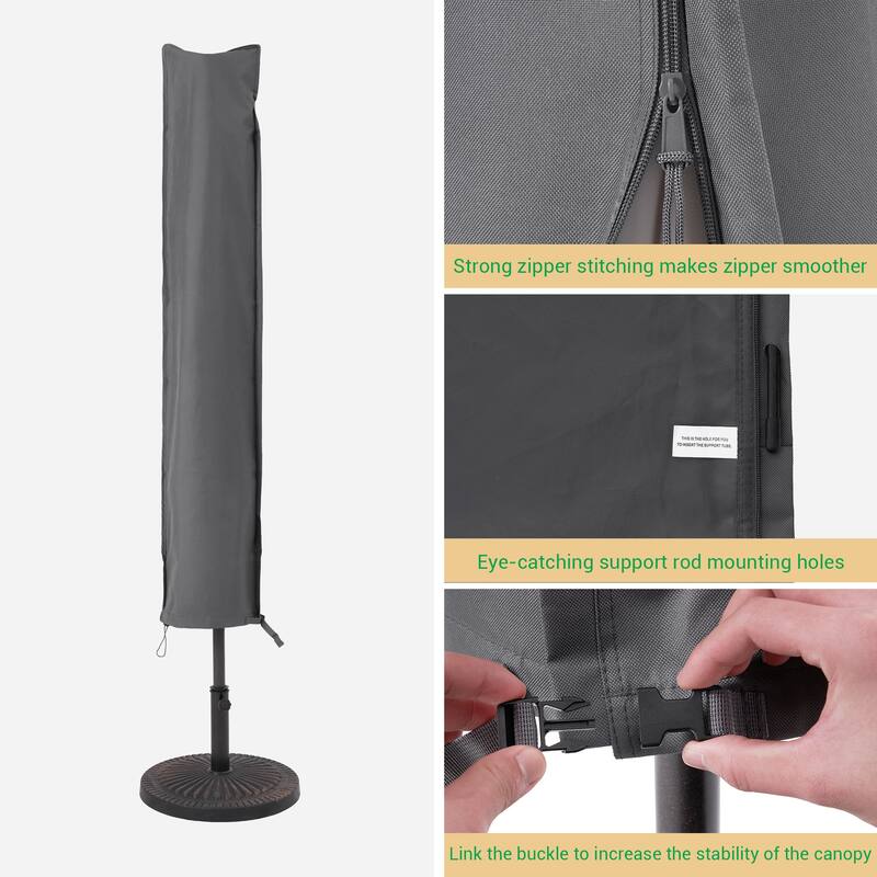 LIVOOSUN Patio Market Umbrella Covers 600D UV Resistant, Fits 9ft-11ft