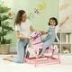 preview thumbnail 10 of 16, Qaba Spring Rocking Horse, Kids Ride on Horse, Plush Horse Ride-on with Sounds & Foot Stirrups, Saddle for Kids 3-8 Years, Pink Pink