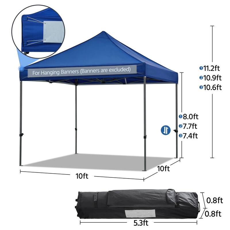 Yaheetech Adjustable Commercial Pop-up Canopy with Wheeled Carry Bag