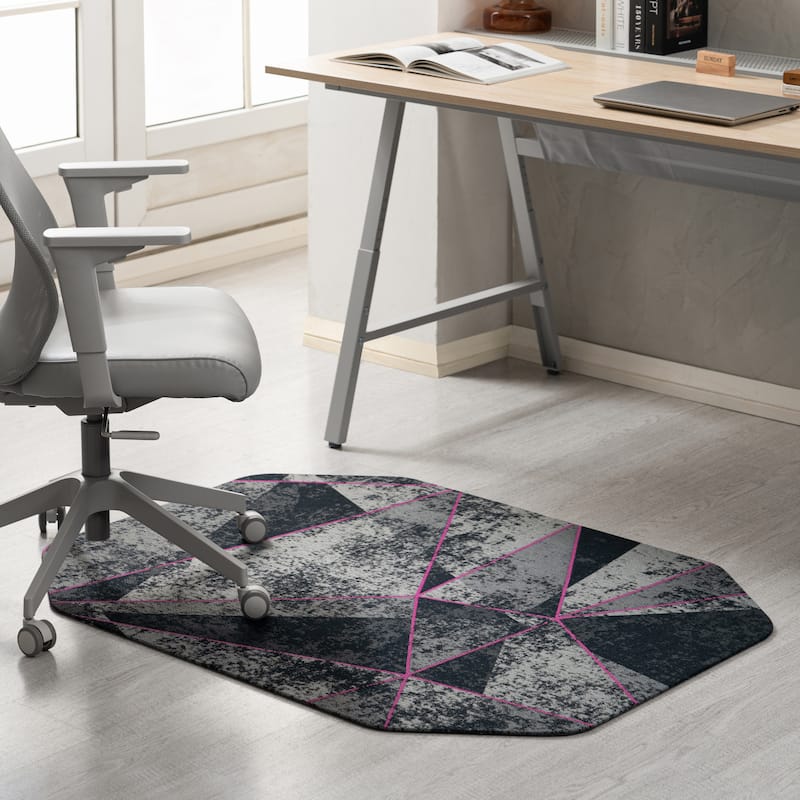 Jani Gaming Chair Mat - Anti-Slip Ergonomic Rug and Chairmat Combo for Home Office, Hard Floor Protector with Smooth Glide