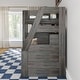 preview thumbnail 7 of 14, Max and Lily Modern Farmhouse Twin Over Full Bunk Bed With Staircase and Storage Drawers