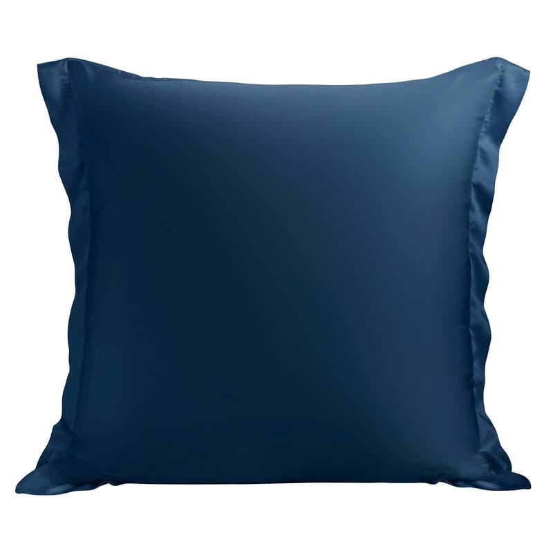HiEnd Accents Premium 100% Lyocell Silky Soft Modern Contemporary Euro Sham Pillow Cover, 27" x27" - Regal Blue