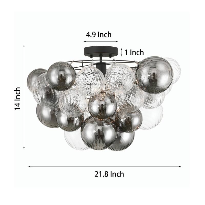 Eroile 1-light Modern Dimmable Glass Flush Mount Ceiling Lighting