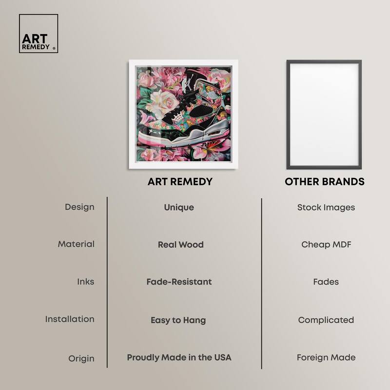 Hidden in Floral Bloom Sneaker Shadowbox by Art Remedy