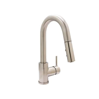 Contemporary Styled Bar Faucet or Prep Sink Faucet in a PVD Satin Nickel Finish. - For 1 Hole Installation