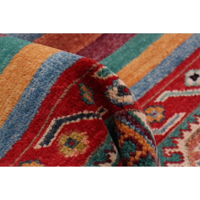 ECARPETGALLERY Hand-knotted Uzbek Ghazni Red Wool Rug - 2'8 x 9'6