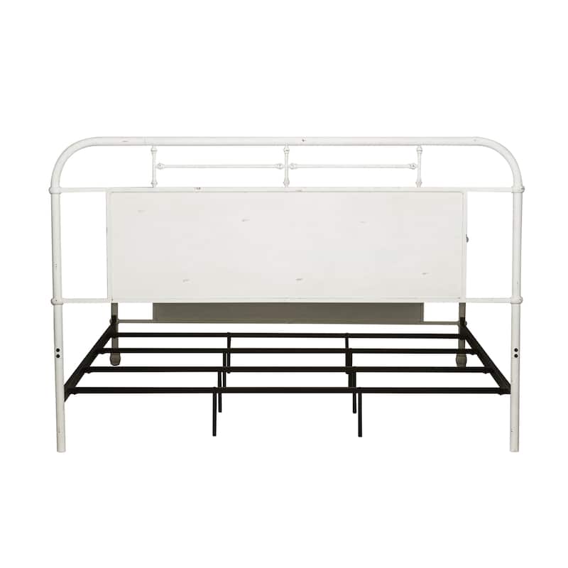 Vintage Series Distressed Metal King Metal Bed