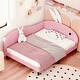 preview thumbnail 14 of 23, Roomfitters Upholstered Rabbit-Shape Daybed, Sofabed with Rabbit Ear Headboard, Pink