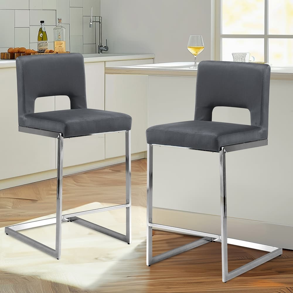 26" Counter Height Bar Stools Set of 2/3 with Metal Frame - 18"W x 23"D x 37.6"H