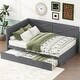 preview thumbnail 2 of 13, Twin Platform Daybed with Trundle, Wood Daybed Grey