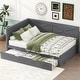 preview thumbnail 17 of 30, Twin Size Solid Pine Wood Daybed, Sofa Bed Frame with X-Shaped Design Guardrail for Kids Boys Adults