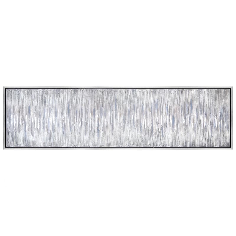 Gray Field Textured Glitter Hand Painted Canvas Wall Art