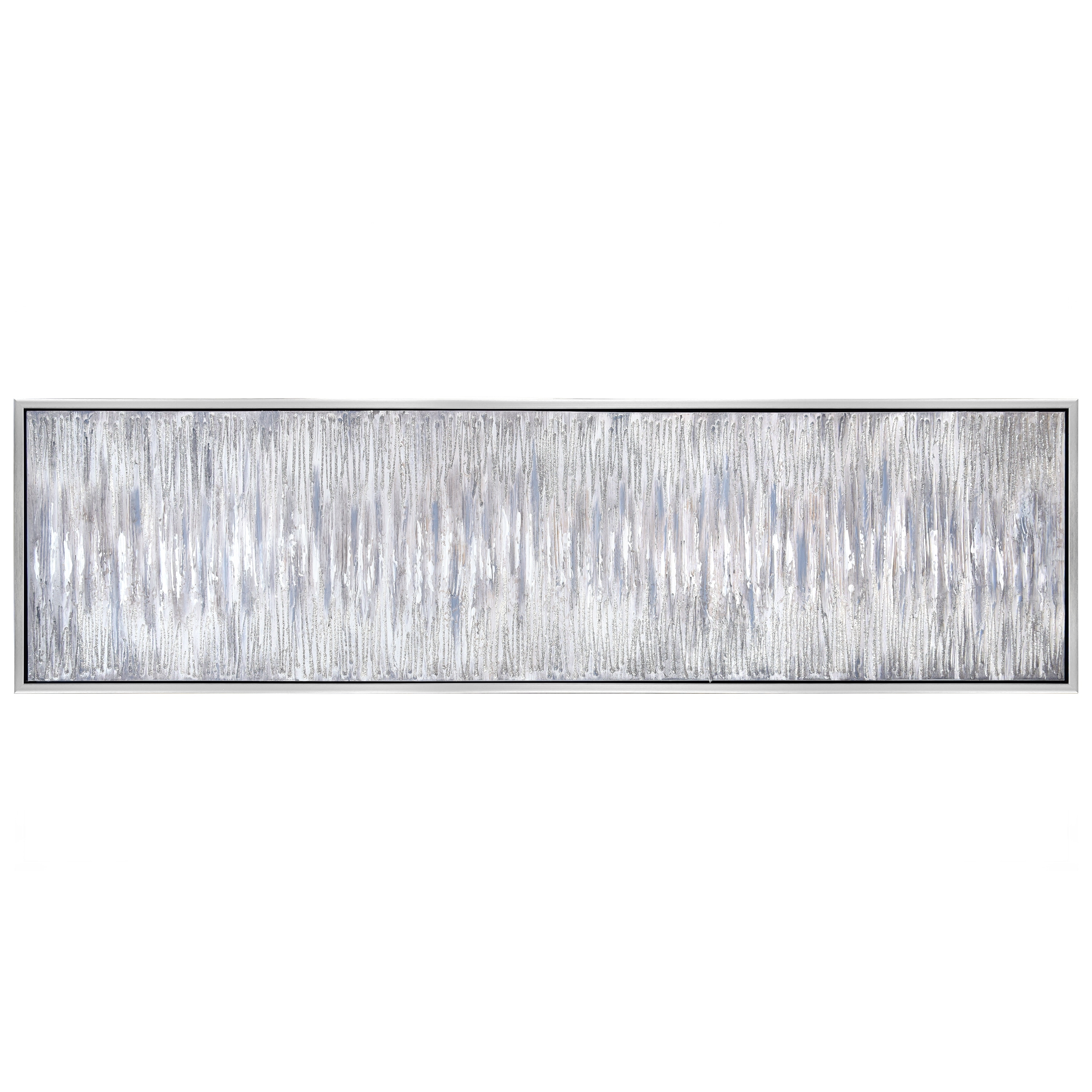 Gray Field Textured Glitter Hand Painted Canvas Wall Art