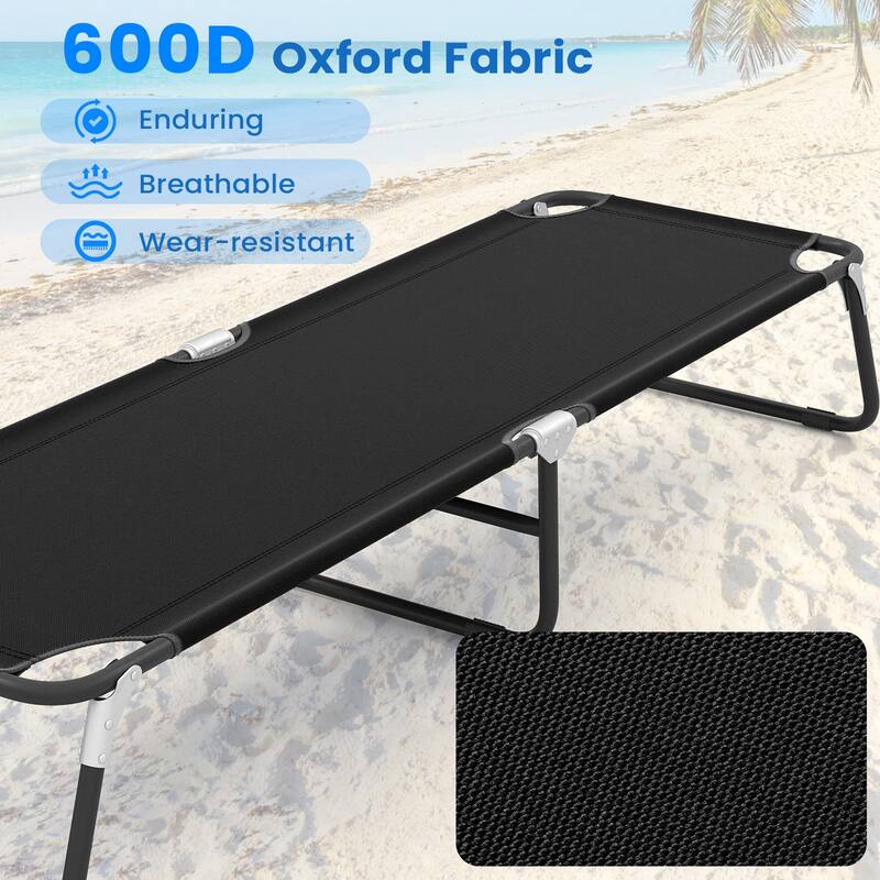 Gymax Folding Camping Bed Outdoor Portable Military Cot Sleeping