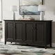 preview thumbnail 1 of 37, WYNDENHALL Halifax SOLID WOOD 66" Wide Transitional Wide 4Door Storage Cabinet - 18"d x 66" w x 34"h Hickory Brown