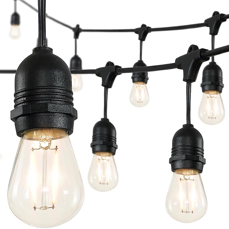 15-Light Indoor/Outdoor 48 ft. LED S14 Edison Buld String Lights by JONATHAN Y