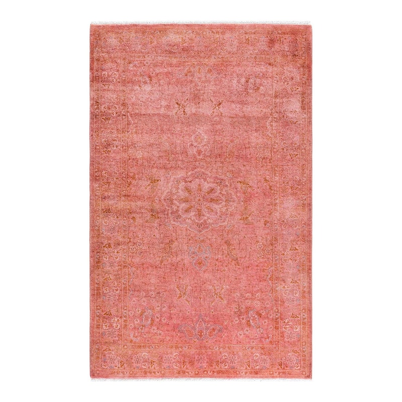 Contemporary Overdyed Wool Hand Knotted Area Rug - 3' 4" x 5' 3"