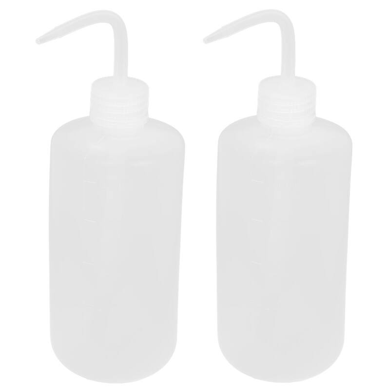 Right Angle Bent Tip Plastic Liquid Storage Squeeze Bottle Dispenser 500mL - Clear White